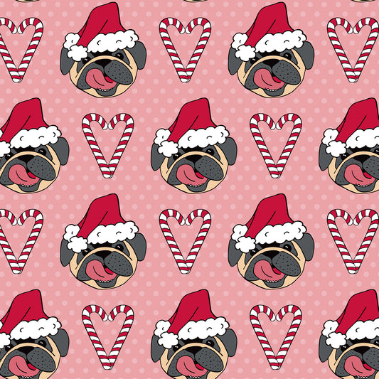 Christmas Puppies in Red Flat Wrapping Paper Sheet Wholesale Wraphaholic