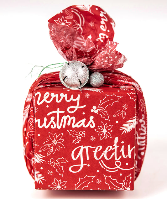 Christmas Seasonal Greeting Red Tissue Paper 20" x 30" Bulk Wholesale Wrapaholic