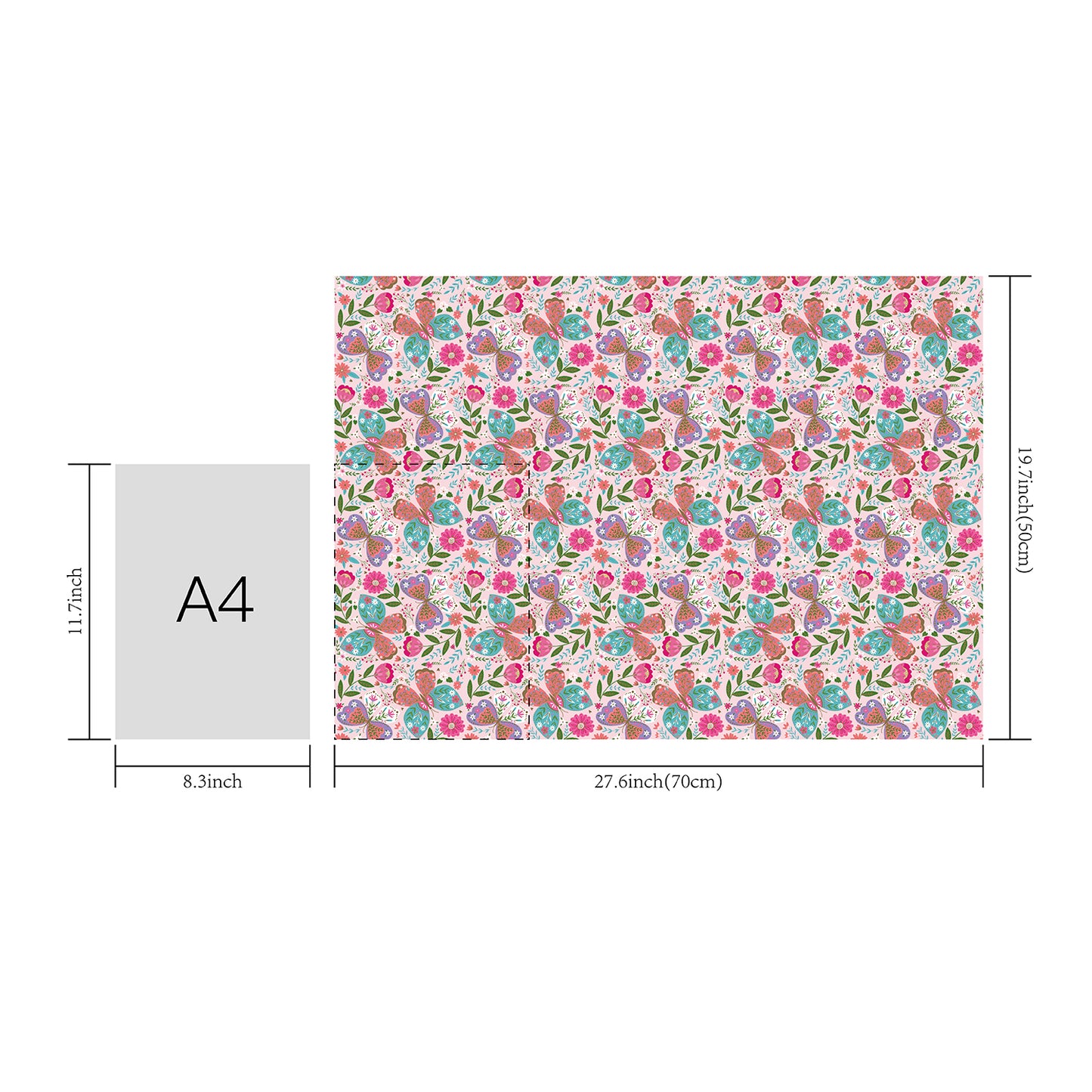 Colored Butterfly Flat Wrapping Paper Sheet Wholesale Wraphaholic