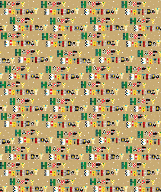 Cute Birthday Letters Eco-friendly Kraft Wrapping Paper Recycled RUSPEPA