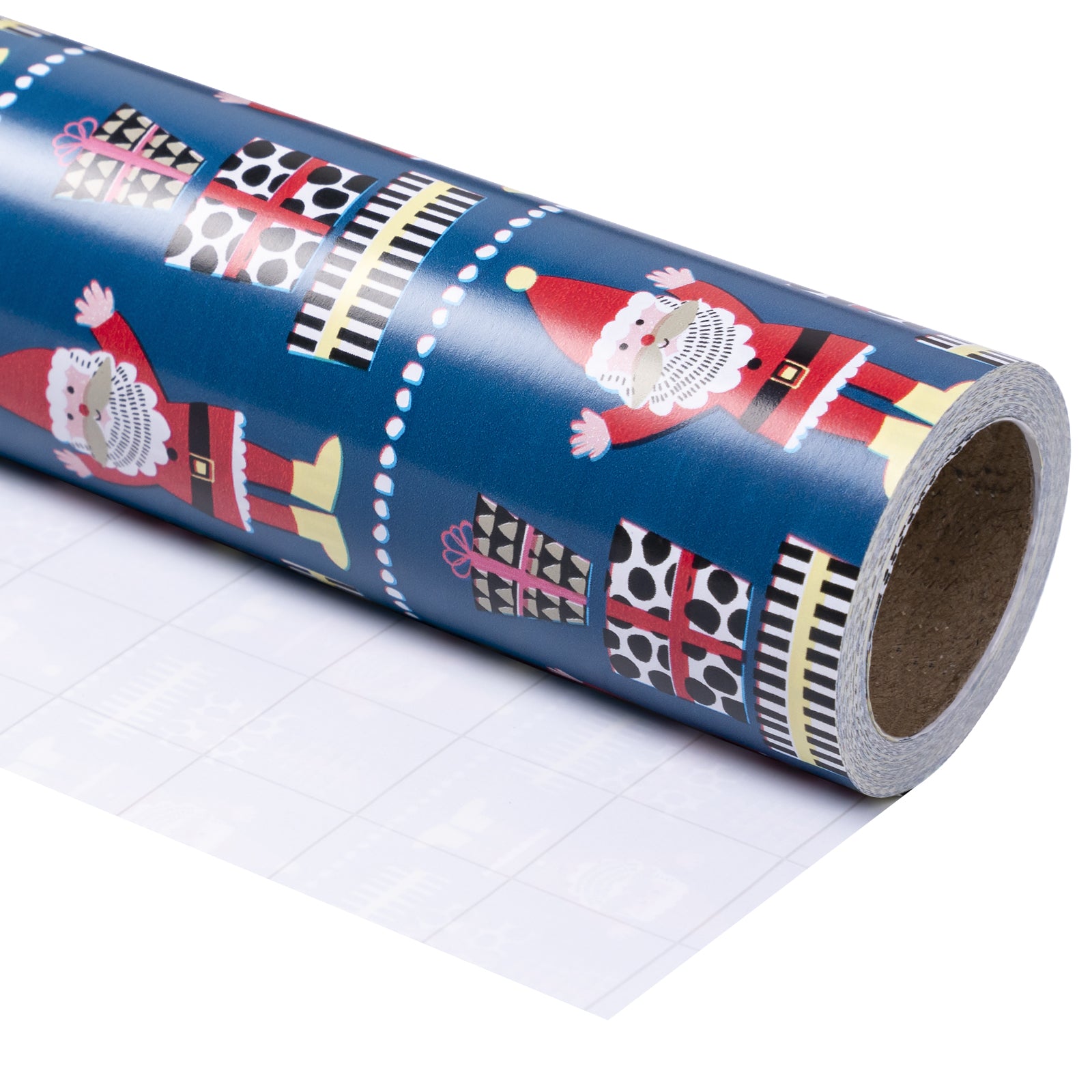 Dark Green Red Santa with Presents Wrapping Paper Roll Wholesale Wrapholic