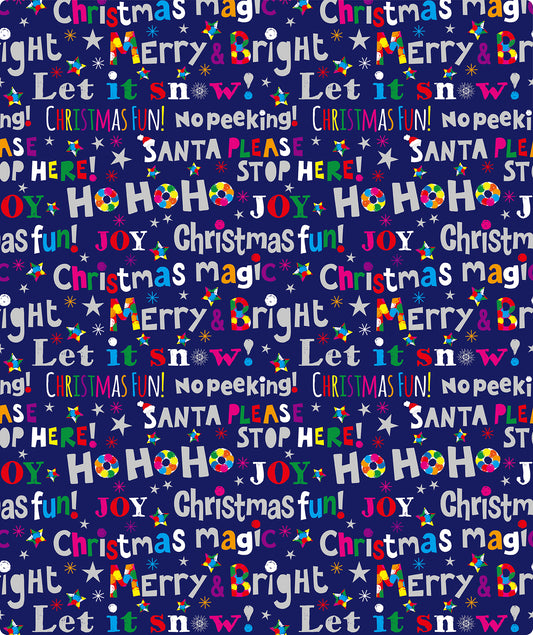 Deep Blue Let It Snow Foil Wrapping Paper Roll Wholesale Wrapholic