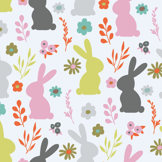 Eeater Cute Bunny Spring Flat Wrapping Paper Sheet Wholesale Wraphaholic