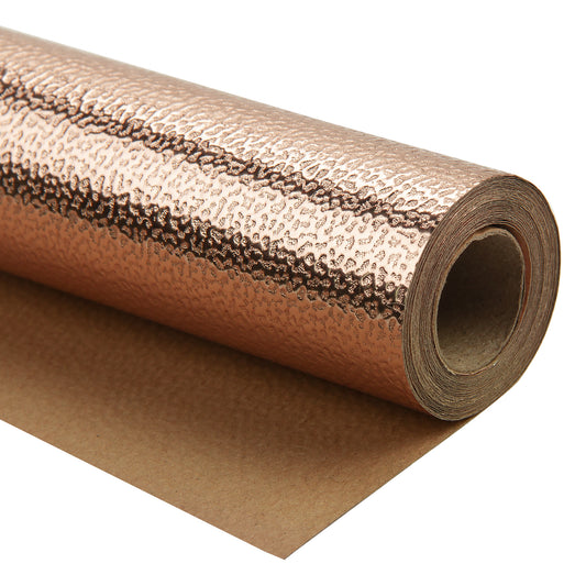 Embossed Litchi Grain Wrapping Paper Roll Glossy Rose Gold Ream Wholesale Wrapaholic