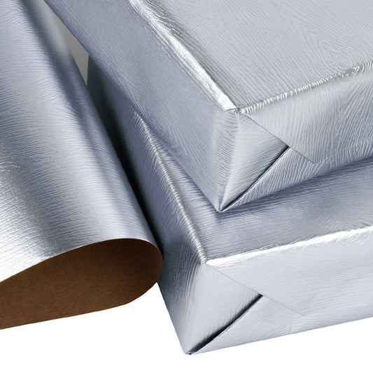 Embossed Wood Grain Wrapping Paper Roll Silver Ream Wholesale Wrapaholic