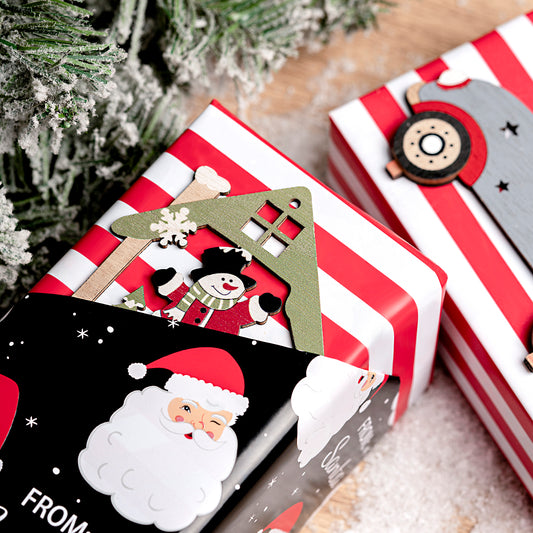 From Santa Wrapping Paper Roll with Red and White Horiz ontal Stripes on Reverse Wholesale Wrapholic