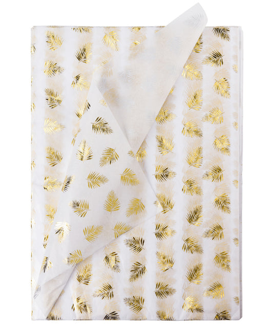 Gold Leaf Hot Stamp Tissue Paper 20" x 30" Bulk Wholesale Wrapaholic