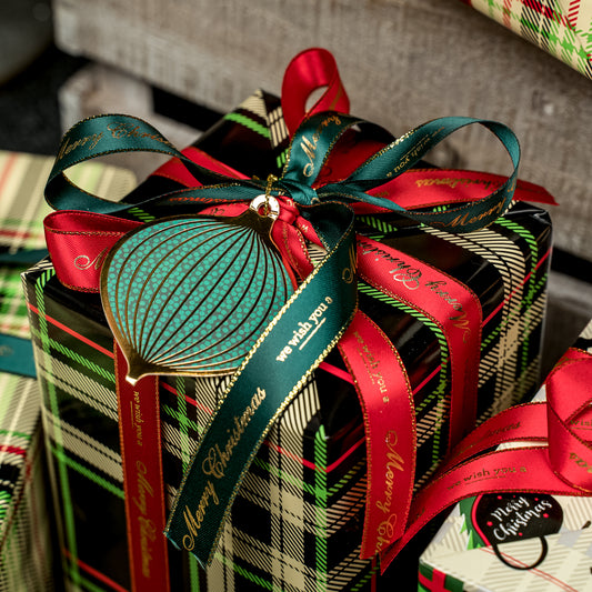 Green and Black Christmas Grid Wrapping Paper Roll Wholesale Wrapholic