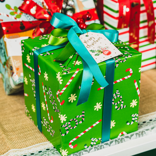 Green Christmas Candy Wrapping Paper Roll Wholesale Wrapholic