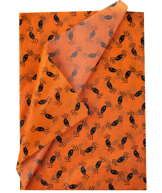 Halloween Spider Orange Tissue Paper 20" x 30" Bulk Wholesale Wrapaholic