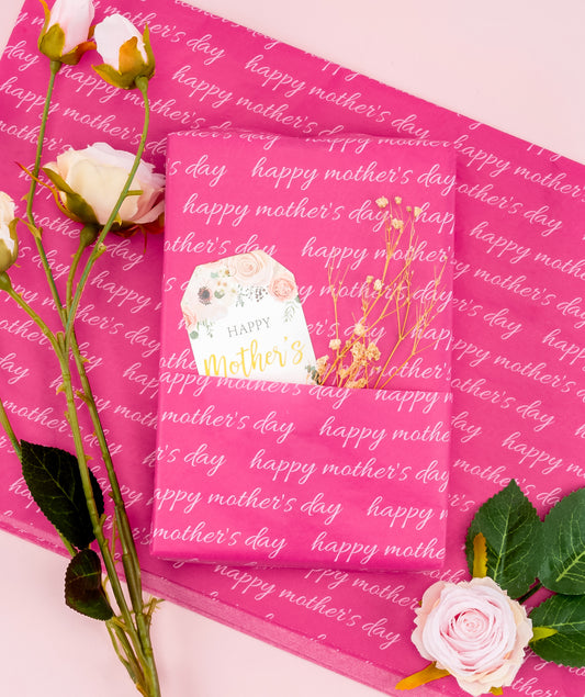 Happy Mother's Day Hot Pink Tissue Paper 20" x 30" Bulk Wholesale Wrapaholic