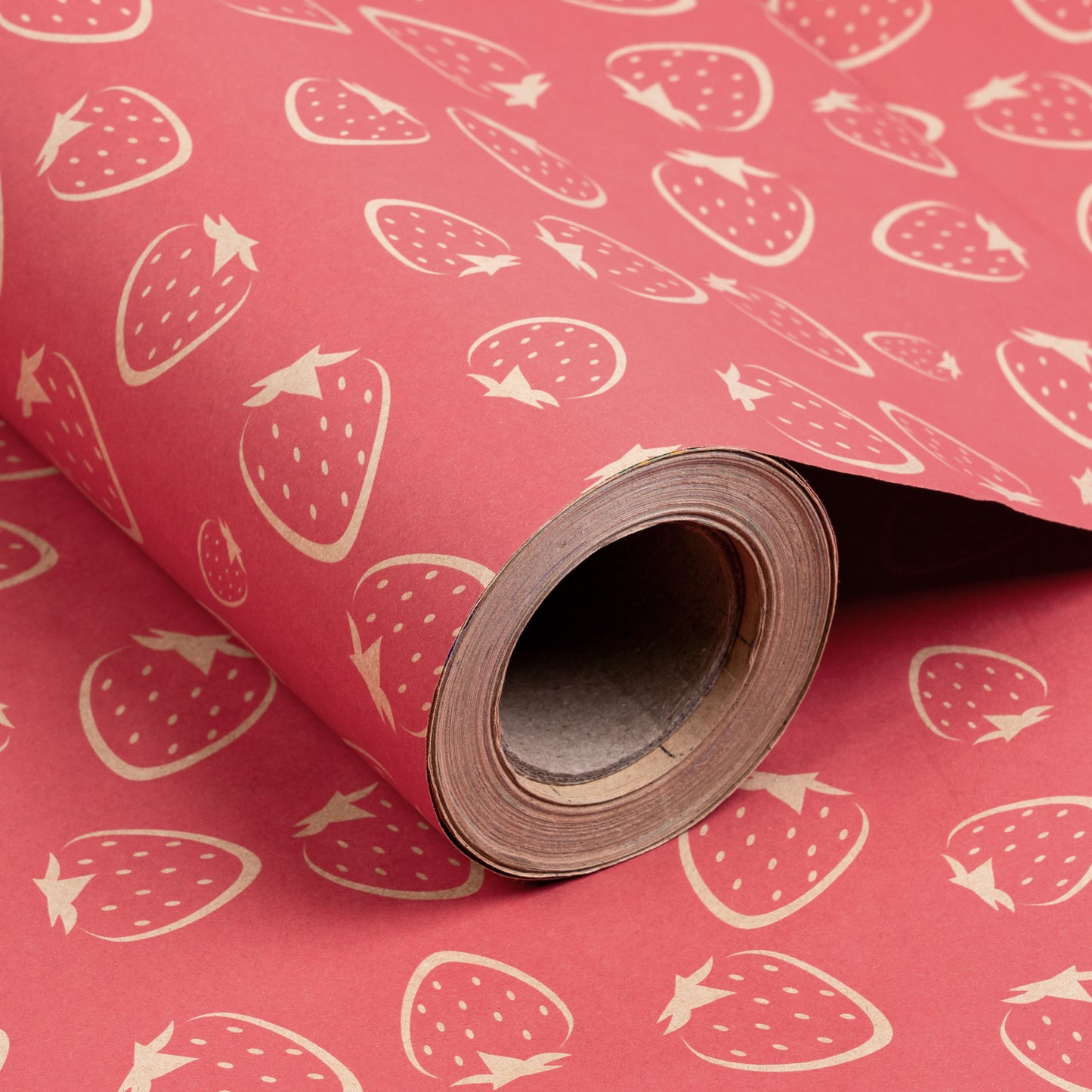 Hot Pink Strawberry Eco-Friendly Wrapping Paper Recycled RUSPEPA