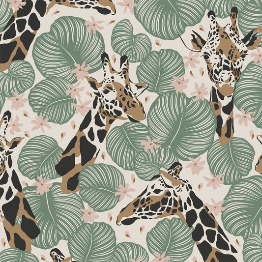 Tropical Giraffe Flat Wrapping Paper Sheet Wholesale Wraphaholic