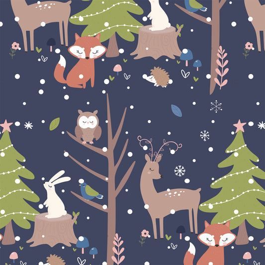 Jungle Dark Blue Flat Wrapping Paper Sheet Wholesale Wraphaholic
