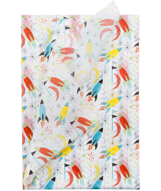 Kid's Space Rocket Tissue Paper 20" x 30" Bulk Wholesale Wrapaholic