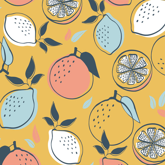 Lemon in Orange Flat Wrapping Paper Sheet Wholesale Wraphaholic