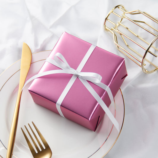 Matte Metallic Wrapping Paper Roll Peach Rose Ream Wholesale Wrapaholic