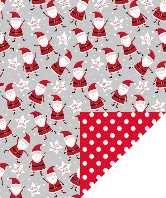 Merry & Bright Wrapping Paper Roll with White Polka Dots on Reverse Wholesale Wrapholic