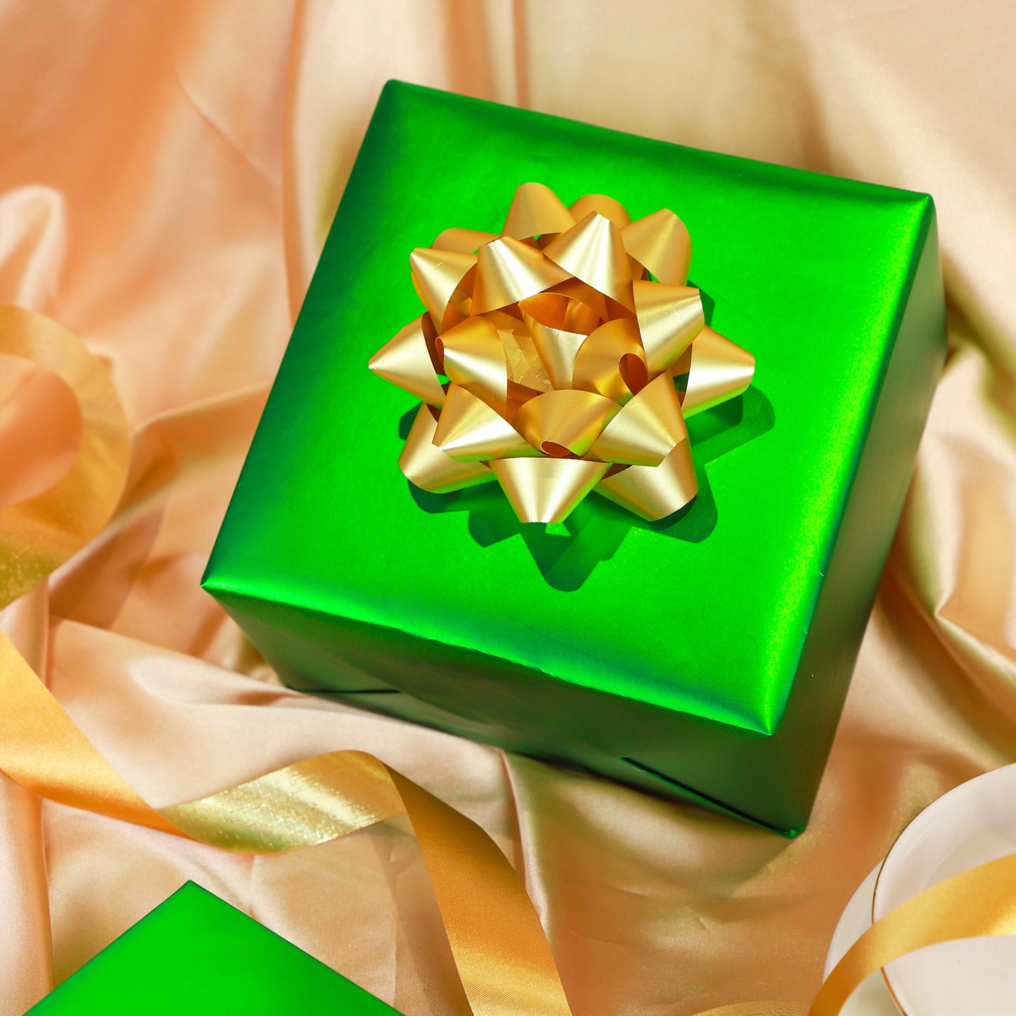 Matte Metallic Wrapping Paper Roll Apple Green Ream Wholesale Wrapaholic