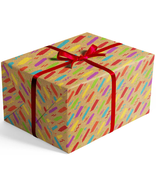 Multicolor Crayon Eco-friendly Kraft Wrapping Paper Recycled RUSPEPA