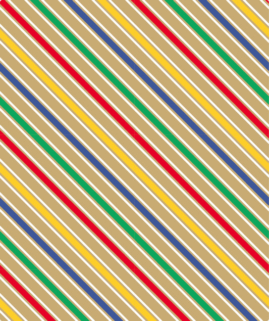 Multicolor Stripe Eco-friendly Kraft Wrapping Paper Recycled RUSPEPA