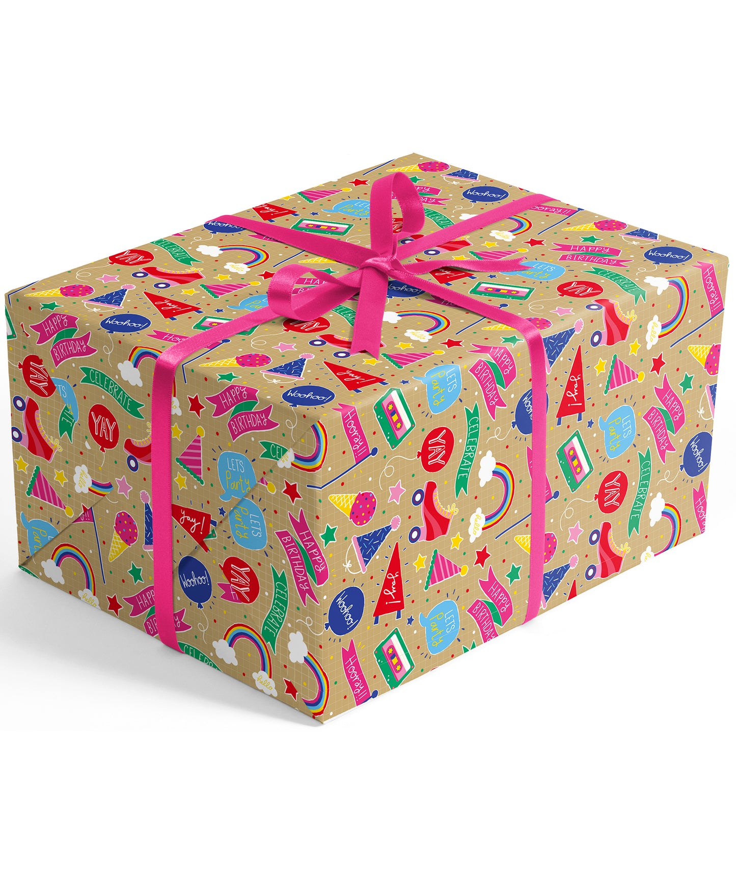 Music Gilrs Birthday Party Eco-friendly Kraft Wrapping Paper Recycled RUSPEPA