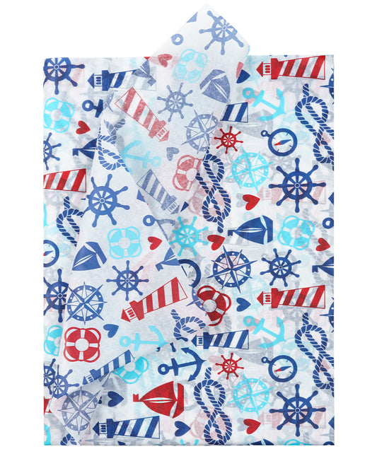 Navigation Sailing Tissue Paper 20" x 30" Bulk Wholesale Wrapaholic