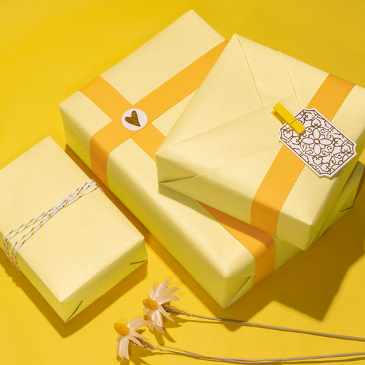Pearl Gloss Wrapping Paper Roll Maize Yellow Ream Wholesale Wrapaholic