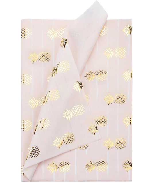 Pineapple Hot Stamp Pink Tissue Paper 20" x 30" Bulk Wholesale Wrapaholic