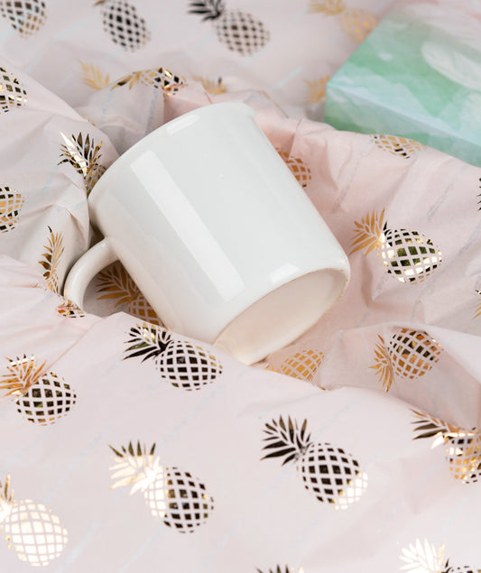 Pineapple Hot Stamp Pink Tissue Paper 20" x 30" Bulk Wholesale Wrapaholic