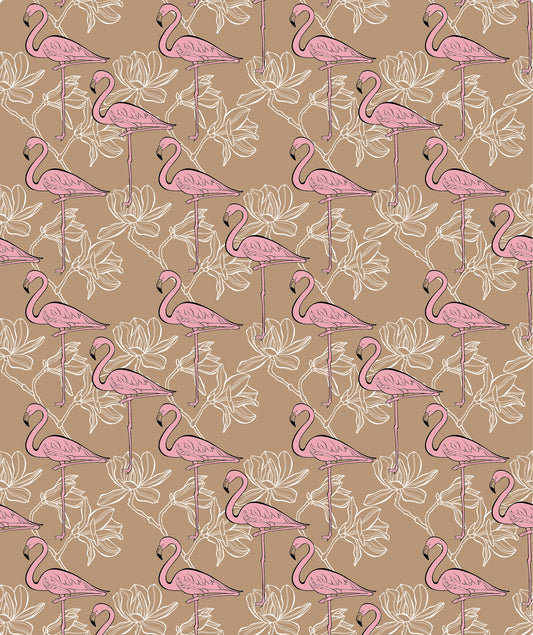 Pink Flamingo Eco-Friendly Kraft Wrapping Paper Recycled RUSPEPA