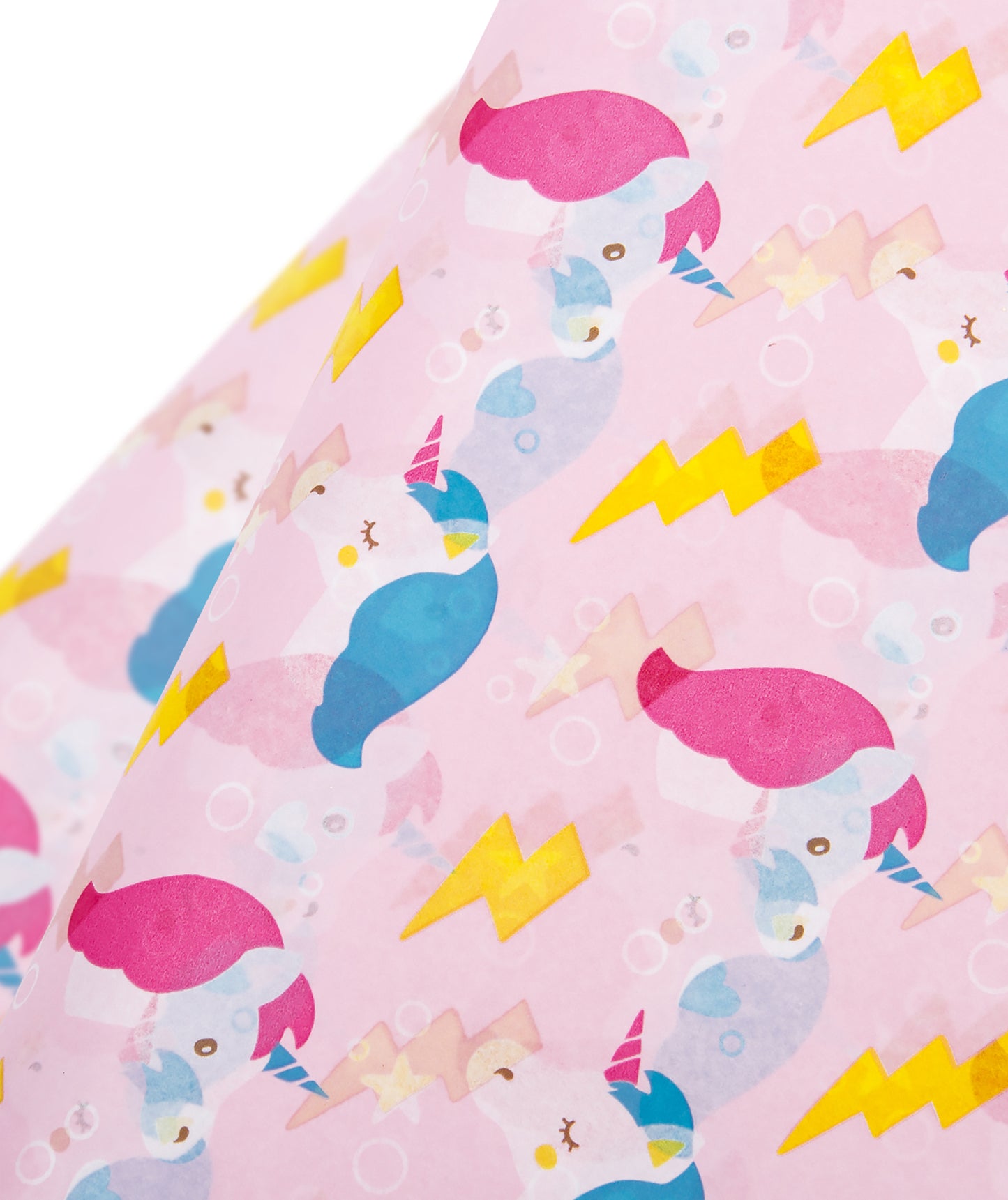 Pink Flash Unicorn Gril's Birthday Tissue Paper 20" x 30" Bulk Wholesale Wrapaholic