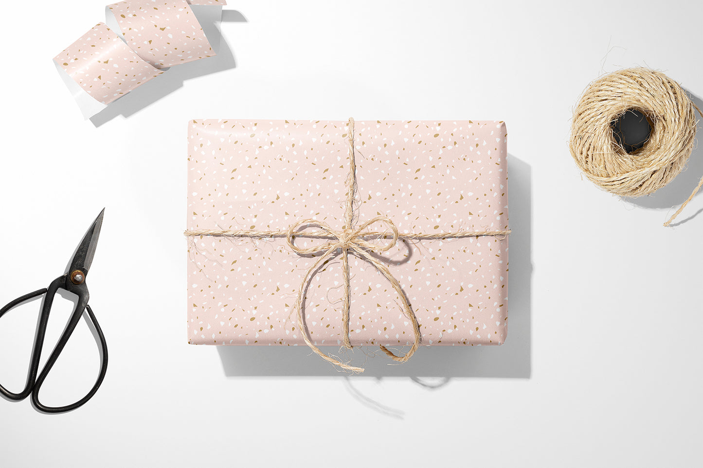 Pink Terrazo Flat Wrapping Paper Sheet Wholesale Wraphaholic