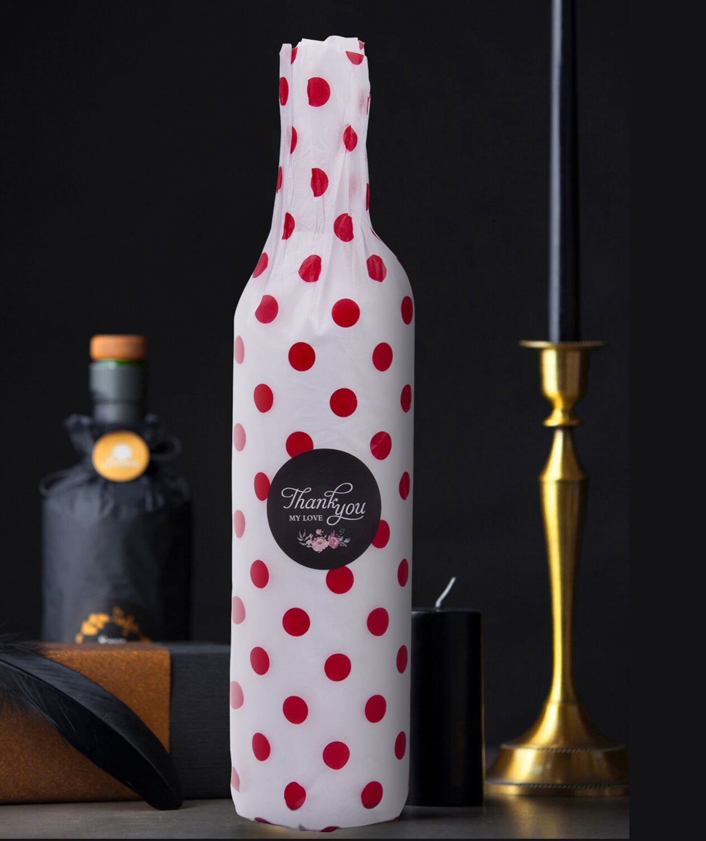 Polka Dot Red Tissue Paper 20" x 30" Bulk Wholesale Wrapaholic