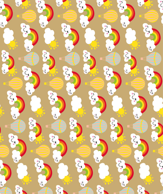 Rainbow Cloud Eco-friendly Kraft Wrapping Paper Recycled RUSPEPA