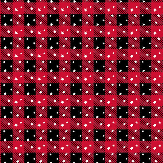 Red and Black Buffalo Grid Snowflake Flat Wrapping Paper Sheet Wholesale Wraphaholic