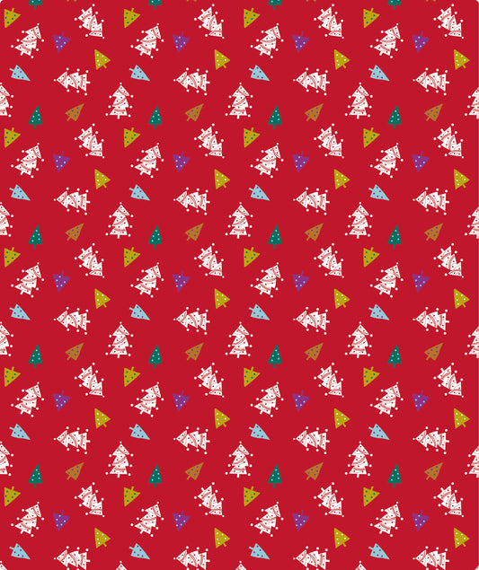 Red Christmas Tree Foil Wrapping Paper Roll Wholesale Wrapholic