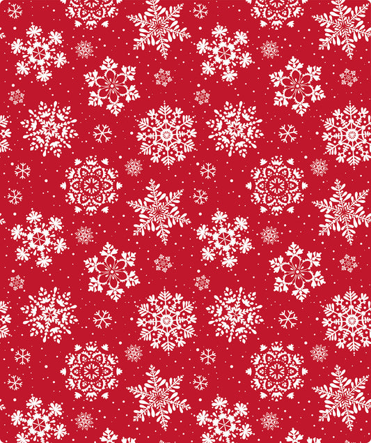 Red & White Red Snowflake Foil Wrapping Paper Roll Wholesale Wrapholic
