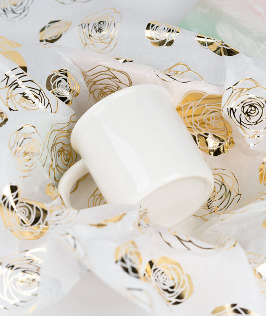 Rose Hot Stamp Tissue Paper 20" x 30" Bulk Wholesale Wrapaholic