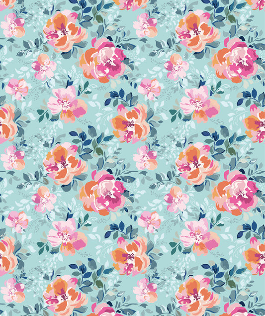 Shabby Spring Floral Eco-Friendly Kraft Wrapping Paper Recycled RUSPEPA