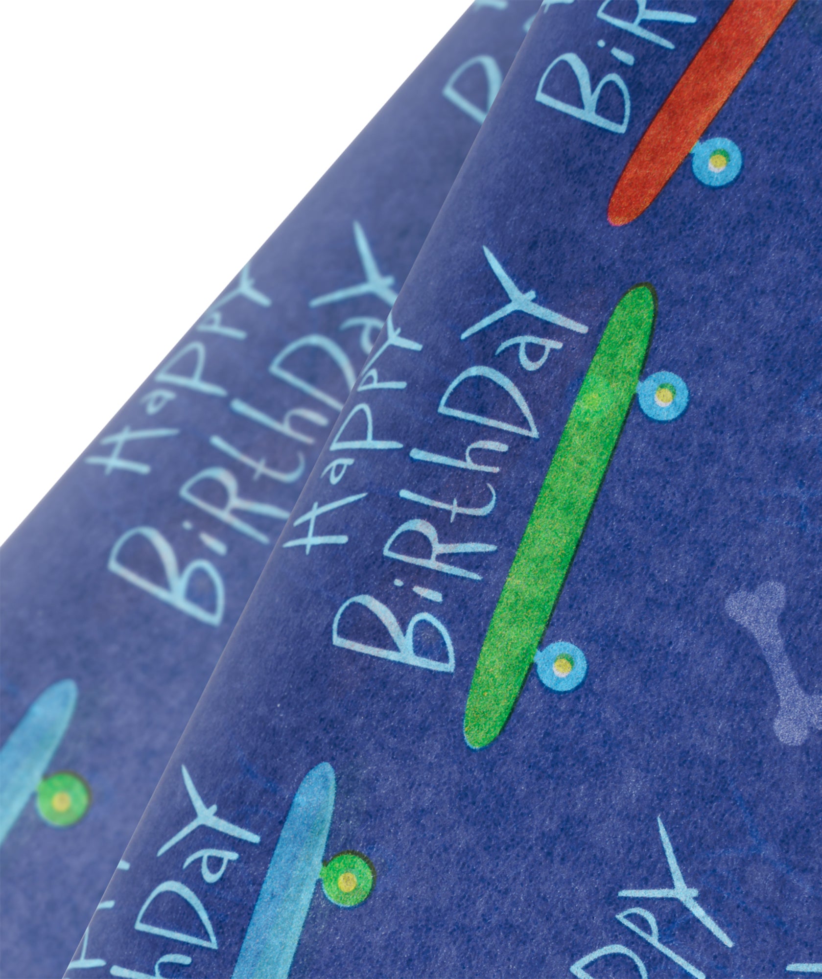 Skateboard Happy Birthday Royal Blue Tissue Paper 20" x 30" Bulk Wholesale Wrapaholic