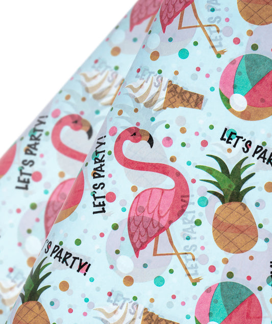 Summer Flamingo Party Birthday Tissue Paper 20" x 30" Bulk Wholesale Wrapaholic