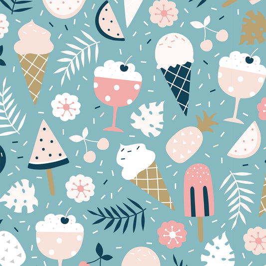 Summer Ice Cream Flat Wrapping Paper Sheet Wholesale Wraphaholic