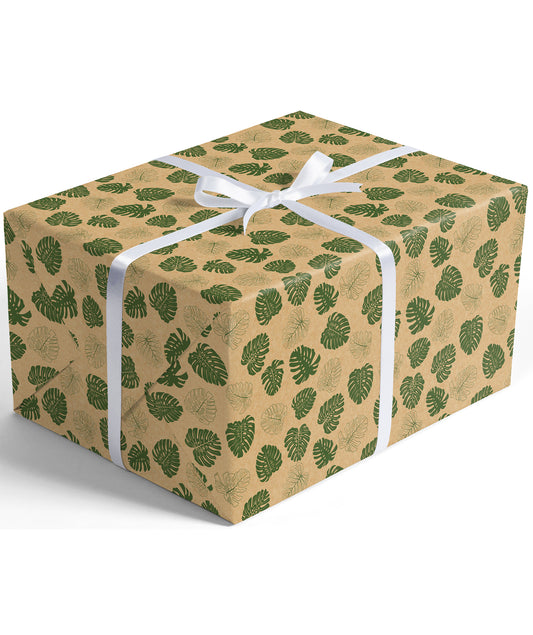 Summer Monstera Eco-Friendly Kraft Wrapping Paper Recycled RUSPEPA