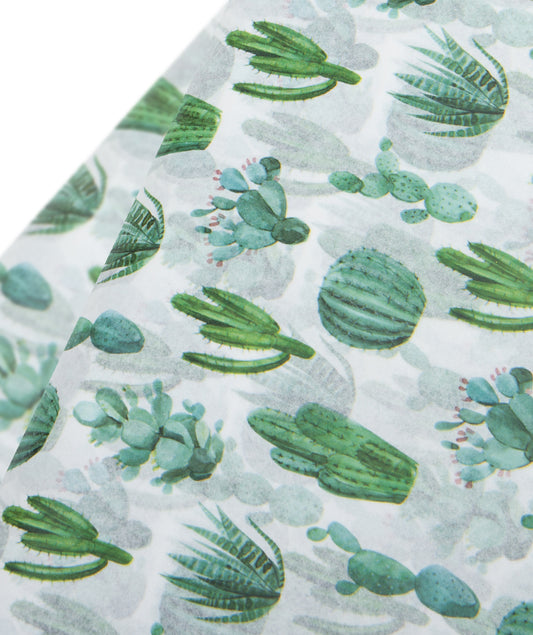 Watercolor Cactus Greenery Tissue Paper 20" x 30" Bulk Wholesale Wrapaholic