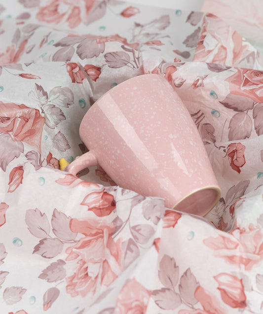 Watercolor Pink Rose Tissue Paper 20" x 30" Bulk Wholesale Wrapaholic