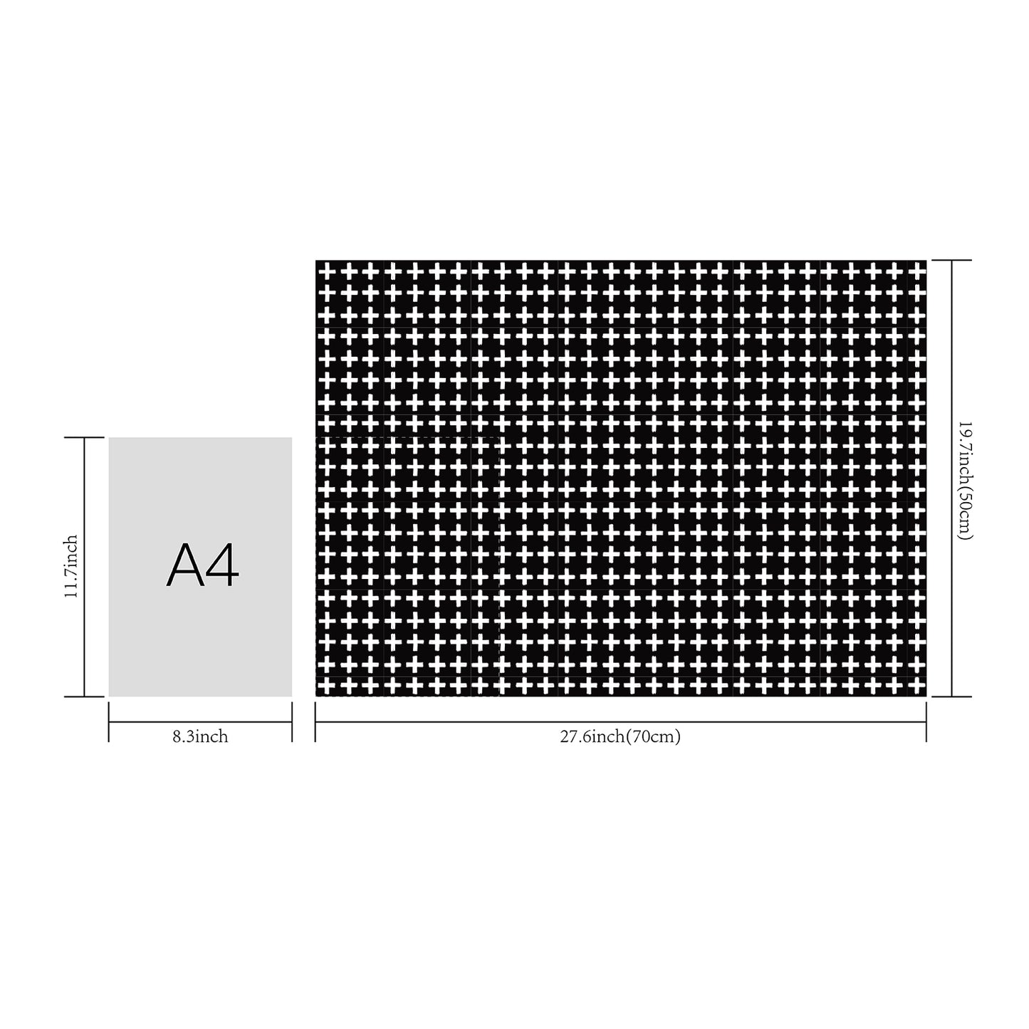 White and Black Cross Flat Wrapping Paper Sheet Wholesale Wraphaholic