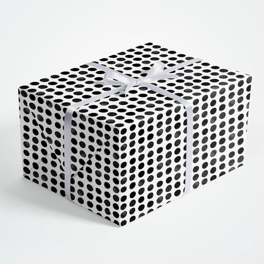 White and Black Polka Dot Flat Wrapping Paper Sheet Wholesale Wraphaholic