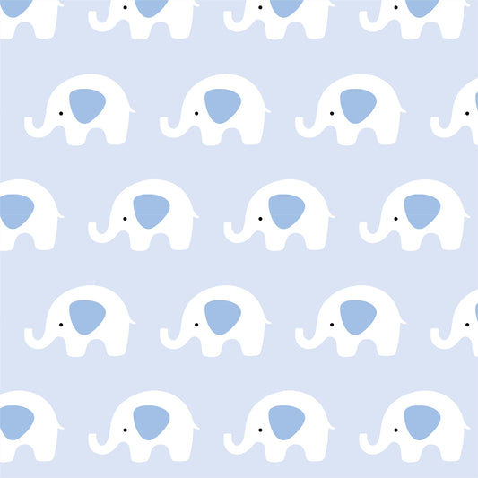 Baby Boy Elephant Light Blue Flat Wrapping Paper Sheet Wholesale Wraphaholic