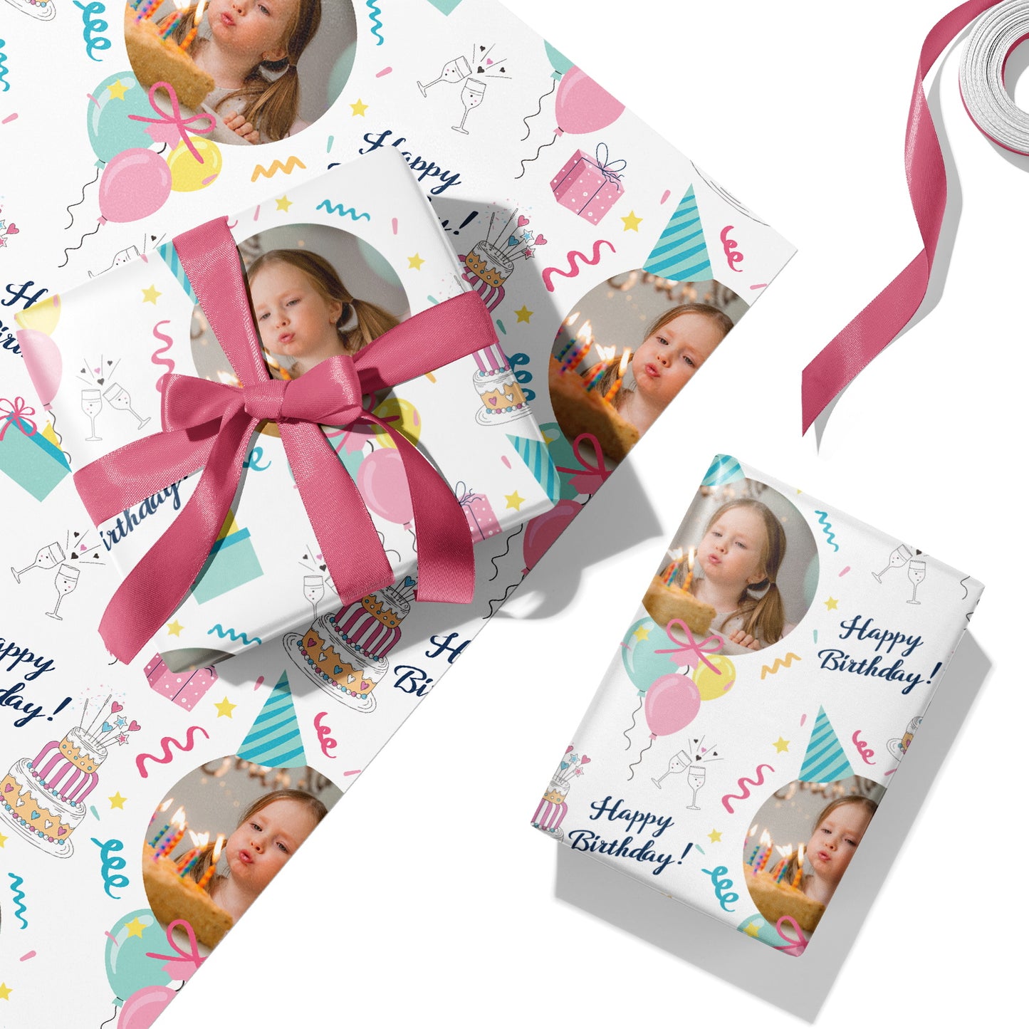 [Customized]Cute baby photo birthday wrapping paper